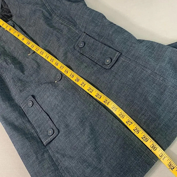 Rafaella Button Down 3/4 Sleeve Blazer Lightweight Jacket Size 8 Slate Blue - Picture 11 of 13